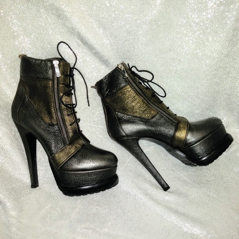 High heel platform booties